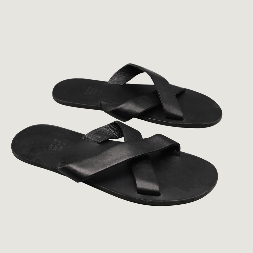 Maryam Nassir Zadeh Sandals Women Black Cross Strap Minimalist 40 Slide